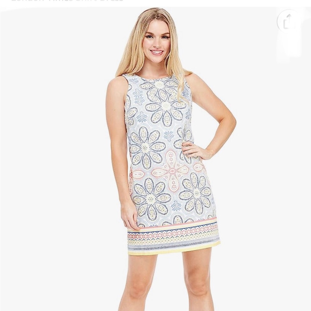 London Times Sleeveless Floral Dress Sz 8
